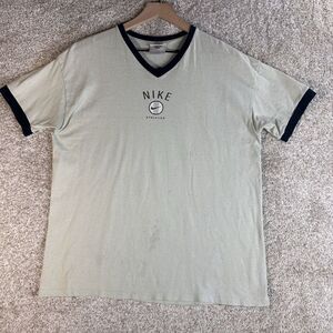 Vintage Nike V Neck‎ Shirt Women's Size Large Center Logo
